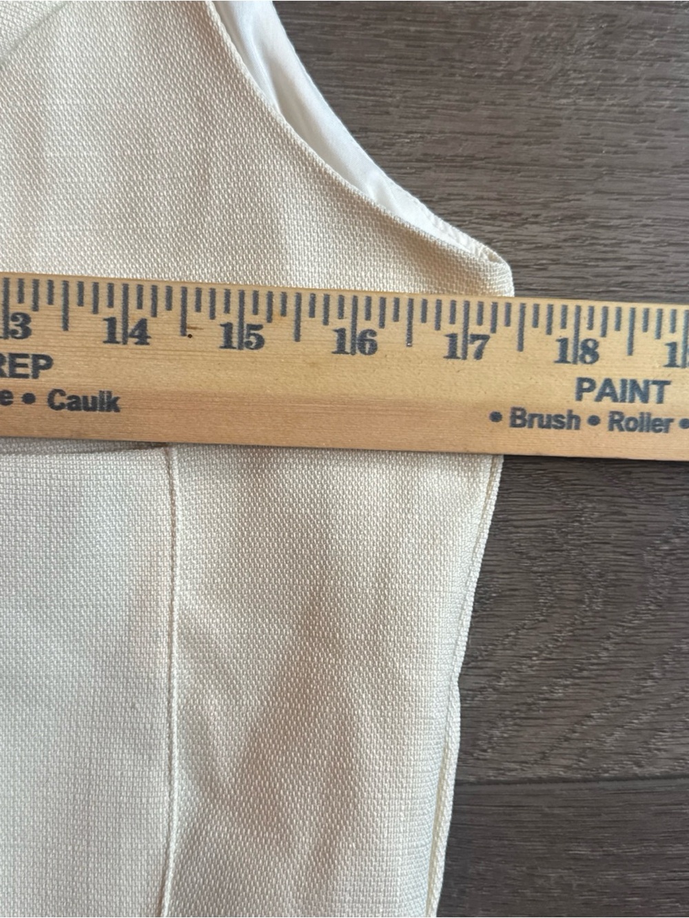 Cream Sleeveless Button-Up Vest with Patch Pockets - Picture 5 of 5